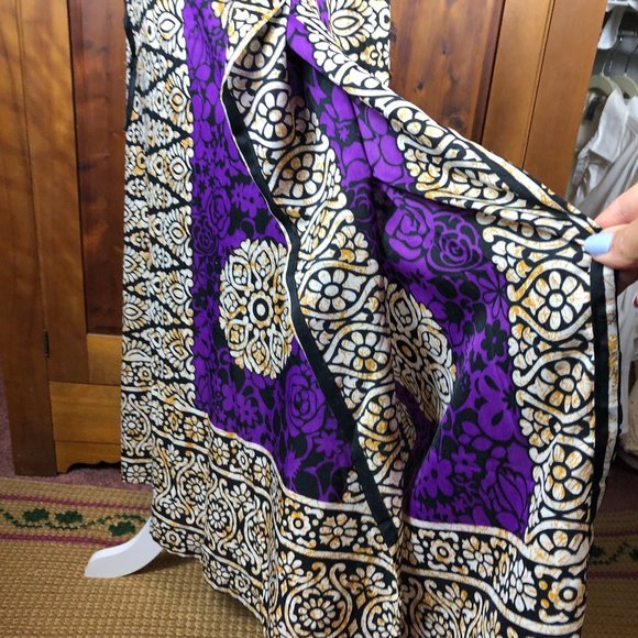 Pretty Girl Beachy Coastal Silk/Cotton Boho Kaftan Coverup Dress Artsy Resort - Picture 10 of 15